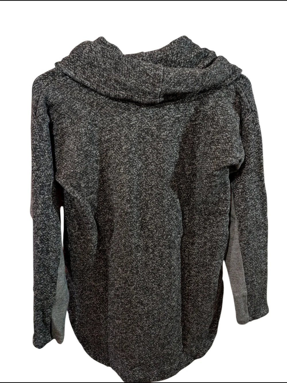 2/22$ Tommy Hilfiger Heathered Black & Gray Cowl Neck Sweater - Picture 2 of 4